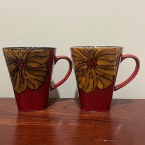 Mulberry Home Collection coffee mug w/ a sunflower.